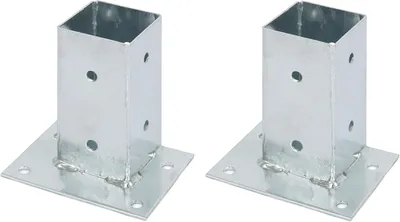 Produktbild von Alberts Aufschraubhülse | für die bündige Befestigung an Geraden | feuerverzinkt | 71 x 71 mm | 2er Set