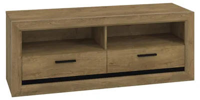 Image de Meuble TV bas "Baltica", 147x43x55 cm, chêne Lefkas noir