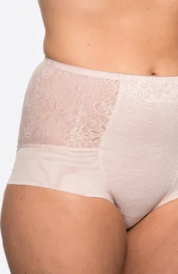 Produktbild von Ulla Alice Miederslip Formender Miederslip aus hoch funktioneller Power-Lace Qualität für eine fließende Silhouette, Die vordere Mitte ist mit Tüll unterlegt, German Quality
