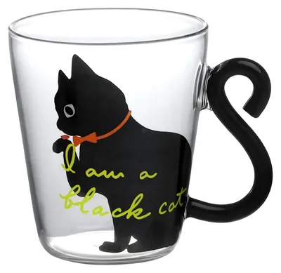 Katzenmotiv Trinkglas 300 ml, hitzebeständig, mikrowellengeeignet