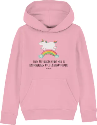 Produktbild von Mr. & Mrs. Panda Kinderpullover Einhorn Regenbogen 9-11 Jahre (134/146) - Baumwolle Pink - Geschenk, Pullover, Kapuzenpulli, Unicorn, Einhornpower, Sweatshirt, Hoody, Hoodie