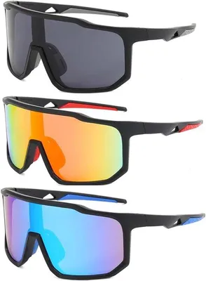 Image de Lot de trois paires de lunettes de protection pour le vélo pour femmes et hommes, lunettes de protection pour la course à pied et lunettes de protection pour les sports de plein air pour adultes.