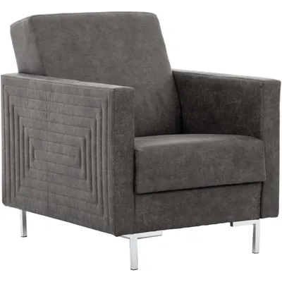 Productafbeelding van SELVA B fauteuil, kleur: donkergrijs, frame: chroom
