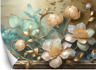 Produktbild von Vlies fototapete Abstrakte Glasblumen 100x70 cm Feeby Bunt inkl. Kleber einfache Montage