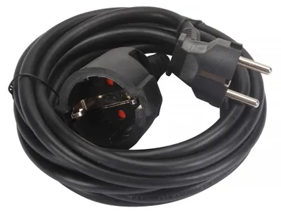 Zdjęcie produktu dla Przedłużacz - kabel H05VV-F 3G1.5 - 3 metry - 16 A / 230 V - 3500 W - Typ E/F - Schuko - Do użytku wewnętrznego - PVC - Czarny