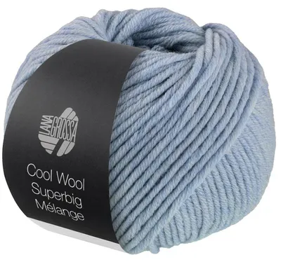 Produktbild von Lana Grossa COOL WOOL Superbig Mélange 50 g extravoluminöse Wolle 80 m Farbe 206 - Hellblau meliert