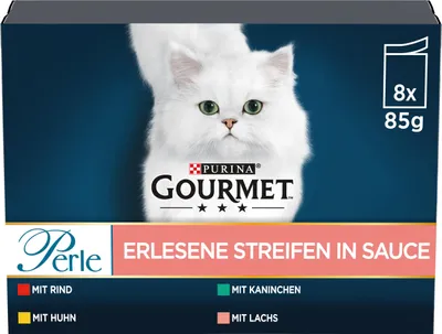 Productafbeelding van GOURMET Perle, verfijnde reepjes, mix van smaken, pak van 80 stuks (10 x 8 x 85g)