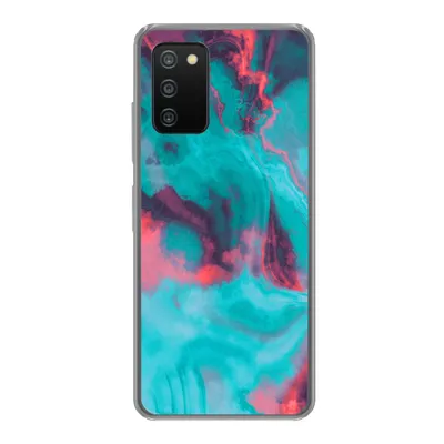 Produktbild von MuchoWow® Handyhülle Schutzhülle Hülle für Samsung Galaxy A03s Abstrakt - Neon - Rosa - Blau Silikon Softcase Handy Hülle - Schutz - Geburtstag Teenager
