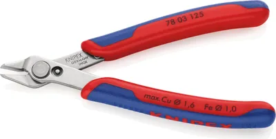Produktbild von Knipex 78 03 125, Diagonale Zange, Stahl, Kunststoff, Blau, Rot, 125 mm, 56 g