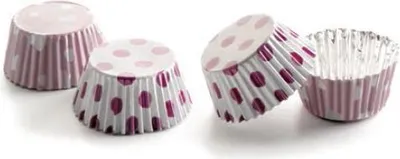 Produktbild von Süßwaren-Schokoladen-Cupcakes – rosa Herz und Tupfen, 36 Stück