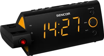 Produktbild von SENCOR SRC 330 OR - Radiobudík, LED displej, PLL FM rádio, promítání času, teploměr, kalendář, buzení rádiem / signálem
