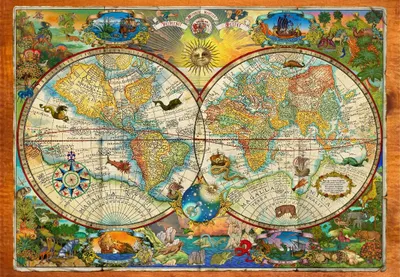 Image de Grafika Puzzle Créatures de la Terre Carte - 1000 Teile Puzzle
