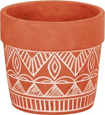 Image de Pot de fleurs MagicHome, avec mosaique, terre cuite, ciment, 13,8x13,8x12,5 cm