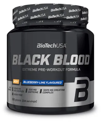 Productafbeelding van PreWorkout - Biotech USA - Black Blood NOX+ (330g) - Smaak: bosbessen en citroen