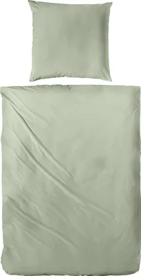 Produktbild von Primera Halbleinen Sommer Bettwäsche 135x200 hellolive grün uni 183001-584