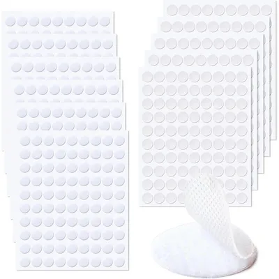 Image de Ruhhy 25884 Velcro autocollant - roues blanches 18 mm, 500 pcs