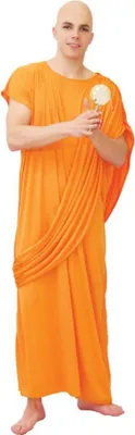 Mönchs Kostüm tibetischer Mönch buddhistischer Klosterbruder für Herren Gr. M/L orangefarbene Tunika Tibet andere Länder Fasching Karneval Mottoparty