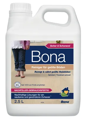 Produktbild von Bona Reiniger für geölte Böden Nachfüllkanister 2,5 L, reinigt und nährt das mit Öl behandelte Holz