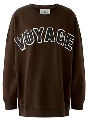 Produktbild von Oui Damen Sweatshirt, Rundhals, innenkuschlig angeraut, Farbe mulch, Größe 38