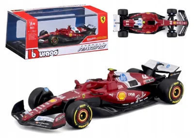 Obrázek produktu pro Bburago, model auta Ferrari SF-25, rok 2025, Lewis Hamilton, měřítko 1:64, Formule 1, sběratelský model, červená barva