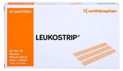 Productafbeelding van Leukostrip wondsluitstrips, 4x38 mm, 10 stuks per verpakking