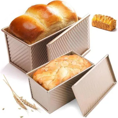Produktbild von Rechteigformige Toasterform, 2 Stück Toasterform mit Deckel, Toasterform für Toast, Sandwiches, Gebäck
