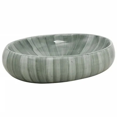 Zdjęcie produktu dla vidaXL Umywalka nablatowa zielona owalna 59x40x15 cm ceramiczna