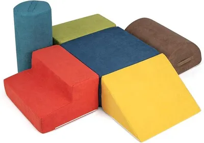 Imagen del producto de 6-TLG. Bloques de espuma blandos, bloques de espuma para trepar y gatear, ideales para bebés y niños pequeños. Grandes bloques de espuma, bloques grandes para interiores, de colores