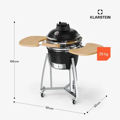 Obrázek produktu pro Klarstein Queensize, kamado gril, keramika, ocel, bambus, 0-450 ° C, černý