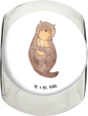 Produktbild von Mr. & Mrs. Panda Kaffeedose Otter Muschel XL 2000ml - Weiß - Geschenk, schraubglas, Seeotter, Grübeln, Vorratsglas, Vorratsbehälter, Tagträumen, glasbehälter, Bonboniere