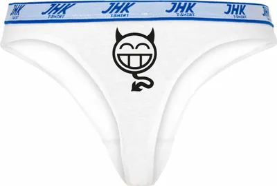 Produktbild von Damen Thong Slip - Boxer-0023-woman-white-v-XL - weiß - XL - vorn - TEUFELCHEN - lustiges Motiv - Spruch - Unterwäsche - Unterhose - Freizeit - lustig