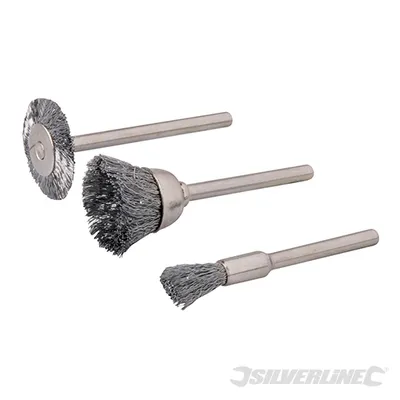 Image de Silverline 580466 Brosses en acier pour outils rotatifs, 3 pcs