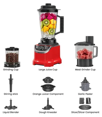 Produktbild von Multifunktionale Küchenmaschine - 8-in-1 - 9500 W - 3-l-Behälter - 32000 U/min - Mixer - Zerkleinerer - Entsafter