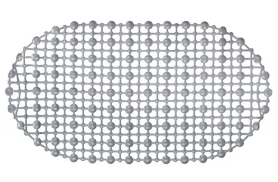 Produktbild von BADEWANNENEINLAGE 63x34cm oval PVC antirutsch mit Saugnäpfen Wanneneinlage Antirutschmatte Antirutsch Matte Anti Rutsch Einlage (Grau-28)