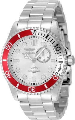 Produktbild von Invicta Pro Diver 49275 Herren Uhr - Quartz Bewegung - Edelstahl mit Silbernem Zifferblatt - 43 mm