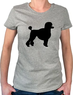 Produktbild von Huuraa Damen T-Shirt Pudel Silhouette XXL Sport Grey Bio Baumwolle Fairtrade Damenshirt Geschenkidee