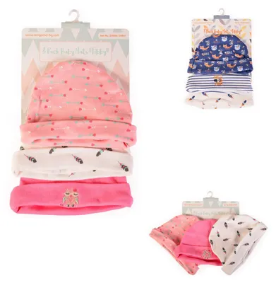 Produktbild von Cangaroo Babymütze Tibby 3er-Set Größe 46 cm, 100% Baumwolle, Erstlingsmütze rosa