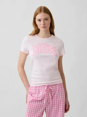 Produktbild von GAP Damen T-Shirt Mama Rundhals Kurzarm mit Mom-Print weich Gr. S