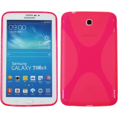 Produktbild von PhoneNatic Case kompatibel mit Samsung Galaxy Tab 3 7.0 - pink Silikon Hülle X-Style + 2 Schutzfolien