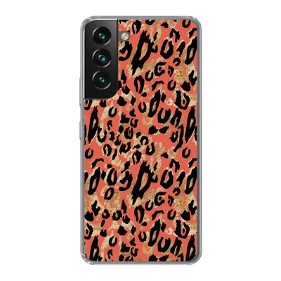Produktbild von MuchoWow® Handyhülle Schutzhülle Hülle für Samsung Galaxy S22 Plus Pantherdruck - Gold - Rosa Silikon Softcase Handy Hülle - Schutzabdeckung