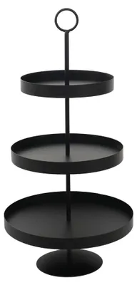 Produktbild von Etagere LENJA schwarz aus Metall modernes Design 3-stöckige Metalletagere