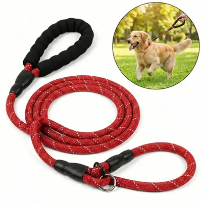 Image de Laisse réfléchissante pour chiens 1,3 m, laisse en nylon P rouge Laisse d'entraînement