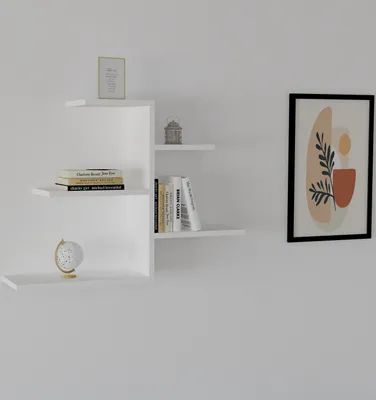 Produktbild von Skye Decor, Gami - White, Wandregal, Weiß, 100 % MELAMINBESCHICHTETE SPANPLATTEN, 82,2 x 19,6 x 48 cm