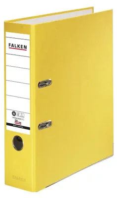Produktbild von Falken Ordner Recycolor, DIN A4, Kraftpapier, 80 mm, breit, geklebtes Rückenschild, gelb