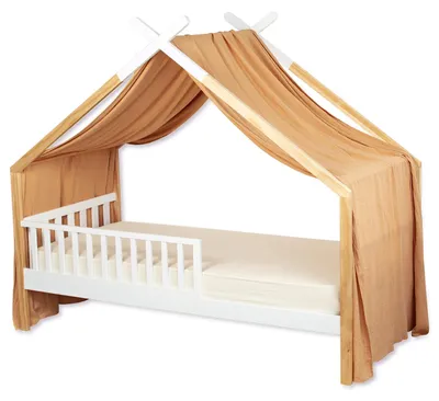 Image de Baldaquin pour lit de bébé en gaze de coton Jeann - 420 x 130 cm - Camel | par SEVIRA KIDS