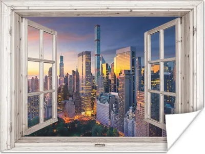 Produktbild von MuchoWow® Poster Ansicht - New York - Architektur 80x60 cm - Kunst für zu Hause