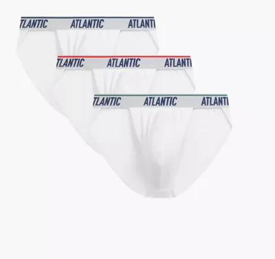Produktbild von Slips Atlantic 3mp-220 für Männer aus hochwertiger Baumwolle weiß M
