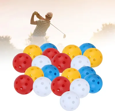 Produktbild von Hollow20 Stks Gemischte Farbe Plastik Luftstrom Hohe Trainings Golfball Indoor Sport Praxis Golf Zubehör