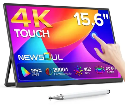Immagine prodotto di Monitor portatile 4K touch, display IPS da 15,6" con connessione USB-C