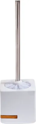 Produktbild von Spirella "Oslo" WC Bürste Toilettenbürste Klobürste WC Garnitur aus Keramik Weiß Bambus